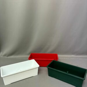 PLASTIC WINDOW BOX BLACK / WHITE / RED / GREEN / TERRACOTTA 33CM